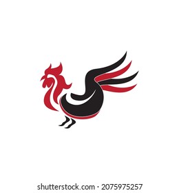 Rooster icon and symbol template illustration