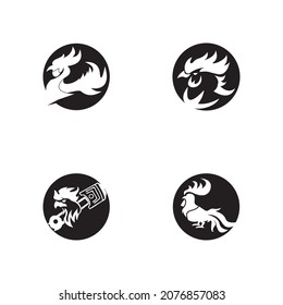 Rooster icon and symbol template illustration