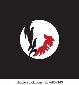 Rooster icon and symbol template illustration