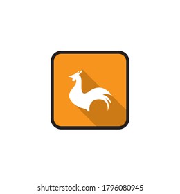 Rooster icon template flat design