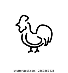 Rooster icon Thin vector set