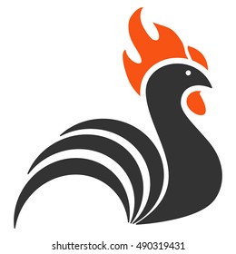 Rooster icon. Vector style is flat iconic symbol on a white background.