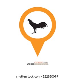 rooster icon.rooster.vector illustration.