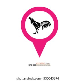 rooster icon.rooster.vector illustration.