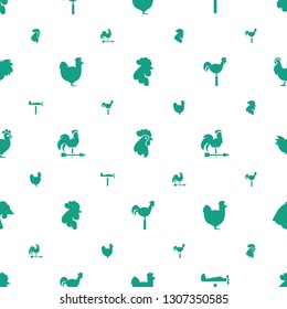 rooster icons pattern seamless white background. Included editable filled weather vane, chicken icons. rooster icons for web and mobile.