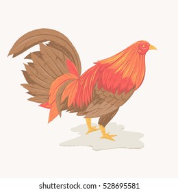 Rooster illustration. Element for New Year's design. Cartoon character. Chinese calendar symbol.