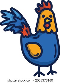 Rooster illustration icon design flat animals
