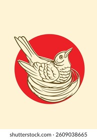 rooster illustration with japanese style for kaijune event