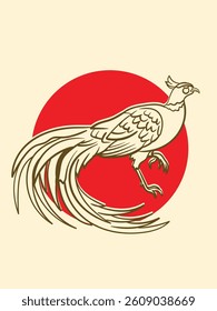 rooster illustration with japanese style for kaijune event