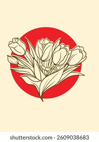 rooster illustration with japanese style for kaijune event