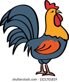 Rooster, illustration, vector on white background.