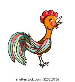 Rooster isolated on white
