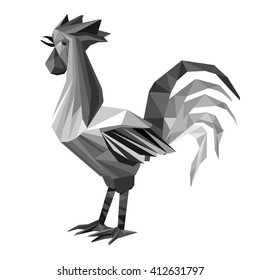 Rooster isolated on white background. Vector Illustration