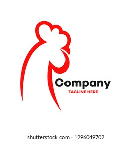 Rooster and letter R logo