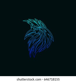 Rooster Line Art Logo Design