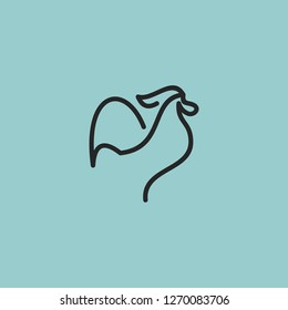 rooster line logo design template