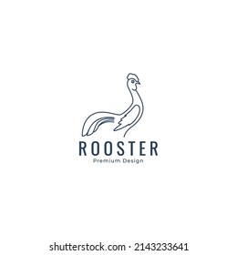 rooster line logo logo design vector graphic icon symbol illustration