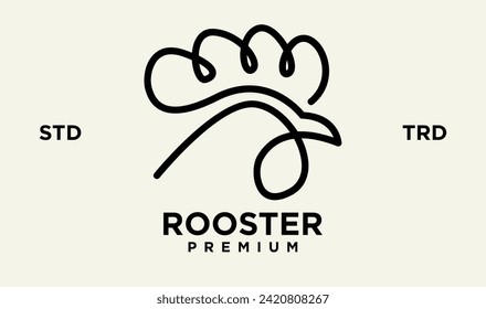 plantilla de ilustración de icono de símbolo de línea de roedor de monolina logotipo vectorial