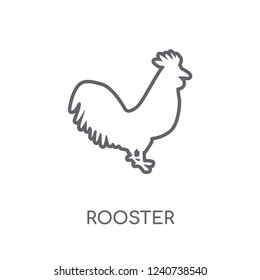 Rooster linear icon. Modern outline Rooster logo concept on white background from animals collection. Suitable for use on web apps, mobile apps and print media.