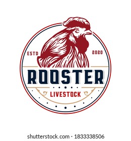 Rooster Livestock Circle Badge Logo Stock Vector (Royalty Free ...