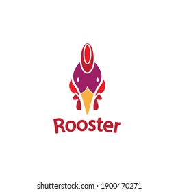 rooster logo abstract color design vector illustration
