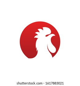 rooster logo, animal, circle element template