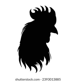 rooster logo Black isolated on white background 