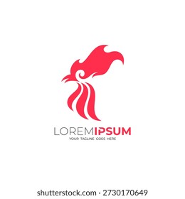 rooster logo and a burning red fire, chicken logo template