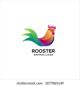 Rooster Logo Colorful Gradient Template