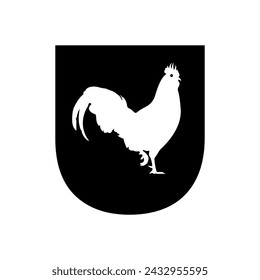 Rooster logo Logo combine with letter U vector template