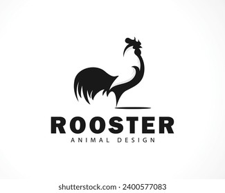 rooster logo creative animal black vector