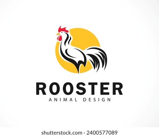 rooster logo creative design animal farm food business
