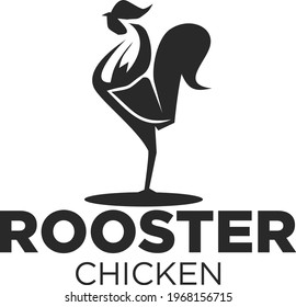rooster logo design. chicken icon illustration vector, logo design inspiration