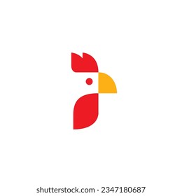 Diseño del logotipo de galaxias. Logo simple de pollo. Vector de gallos