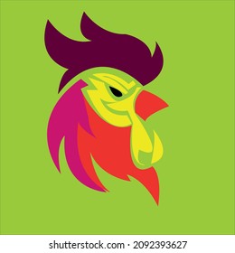 rooster logo design of company.rooster vector art illustration.head rooster template.rooster icon graphic