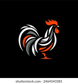 rooster logo design concept, vector
