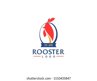 Rooster logo design. Flat style symbol vector.