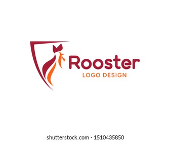 Rooster logo design. Flat style symbol vector.