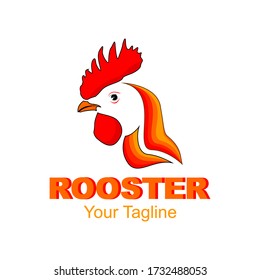 Rooster Logo Design. Simple, Icon Vector design