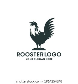 Rooster Logo Illustration Black Color Design Stock Vector (Royalty Free ...