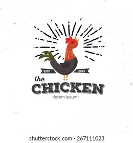 rooster  logo design template - vector illustration