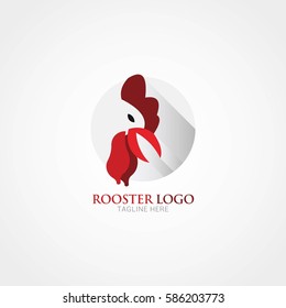 Rooster Logo Design Template. Vector Illustration