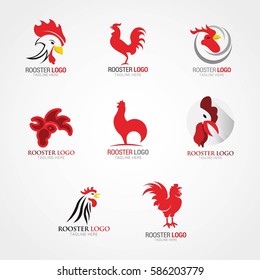 Rooster Logo Design Template. Vector Illustration