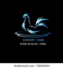 Rooster logo design template. Vector Illustration