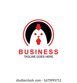 Rooster logo design vector. cute style for business name. isolated in white background