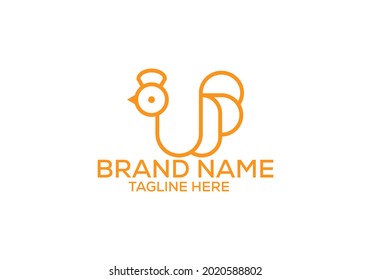 Rooster logo design. Rooster logo design and vector template