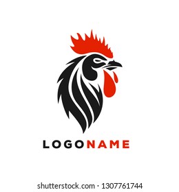 Rooster Logo Designs Concept, Chicken Head Mascot Logo Designs 