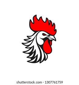 Rooster Logo Designs Concept, Chicken Head Mascot Logo Designs 