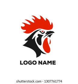 Rooster Logo Designs Concept, Chicken Head Mascot Logo Designs 