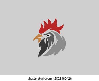 Rooster Logo Designs Template, Chicken Head Logo Designs